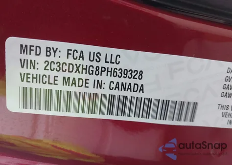 2023 Dodge Charger Gt from USA, damaged, VIN 2C3CDXHG8PH639328